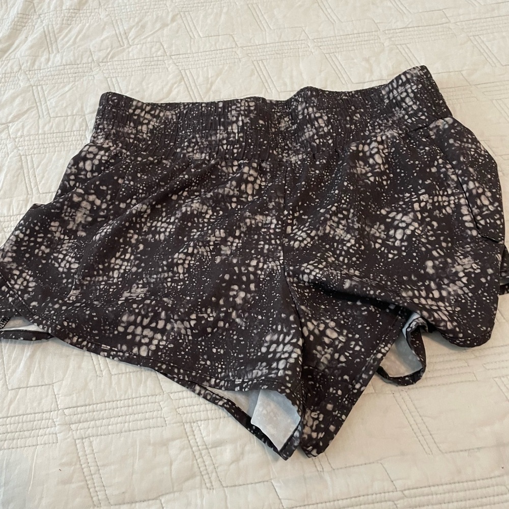 RBX Black and White Patterned Athletic Shorts
